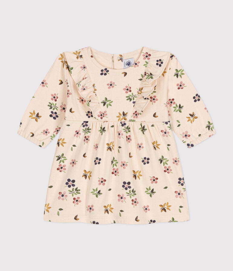 Babyjurk met lange mouw van tubic ecru/multicouleur