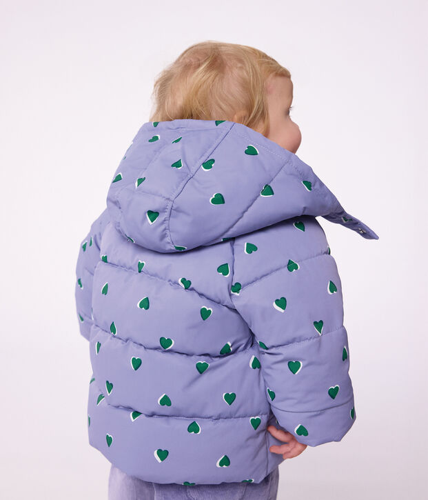 Donsjack van polyester met dierenprint voor baby's purper/multicouleur