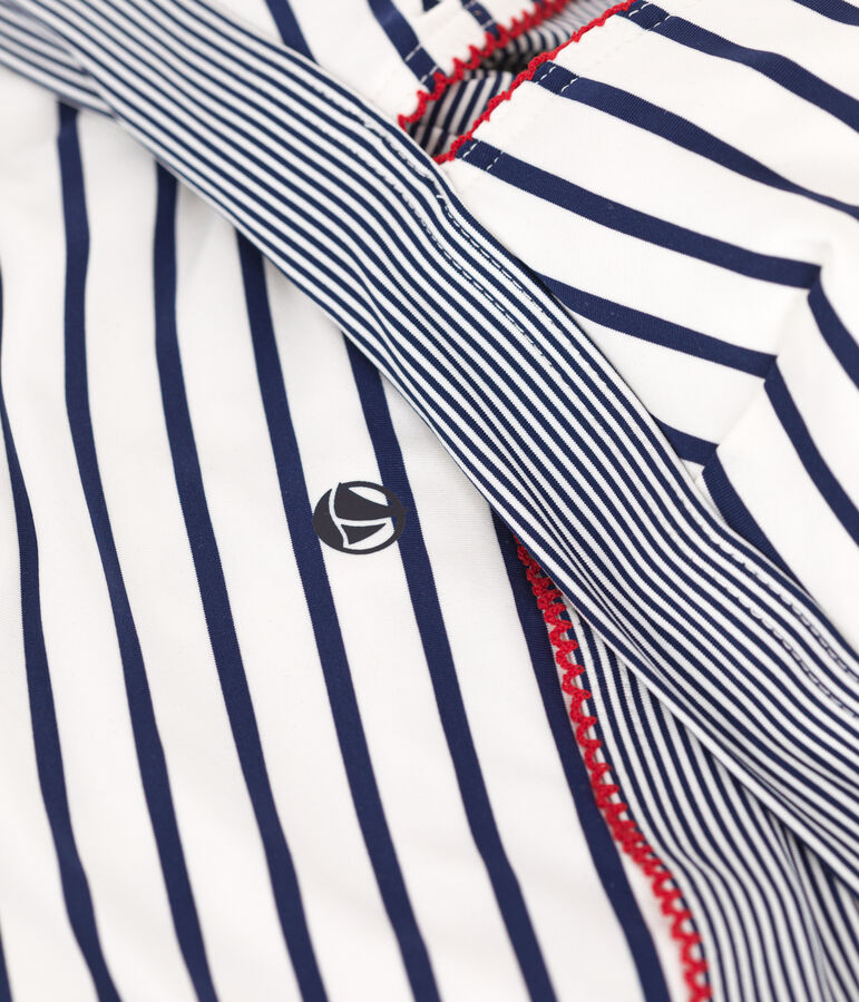 Damesbikini met streepjes wit/blauw