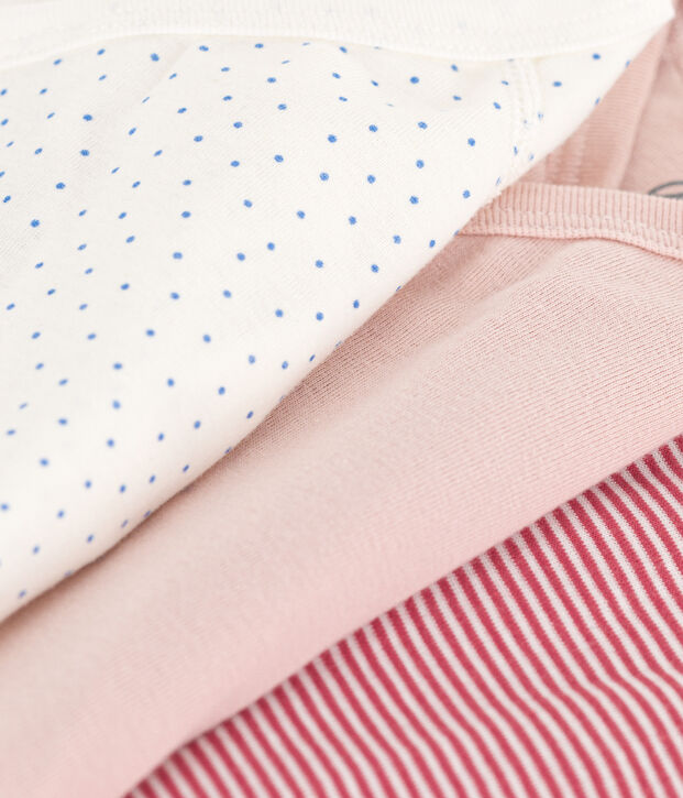 Set van 3 katoenen overslagbody's met print en korte mouwen multicouleur