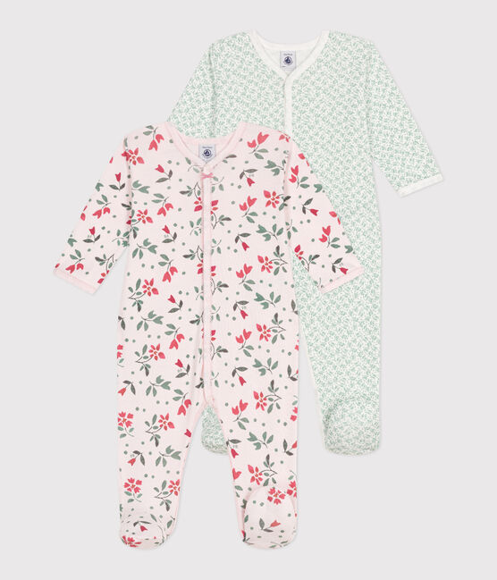 Lot de 2 pyjamas bébé en coton fleuris variante 1