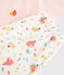 Pyjacourt met zomerfruitprint voor meisjes - dames, van biologisch katoen roze FLEUR/wit MULTICO