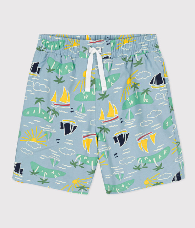 Gerecycleerde zwemshort met print voor jongens blauw/multicouleur