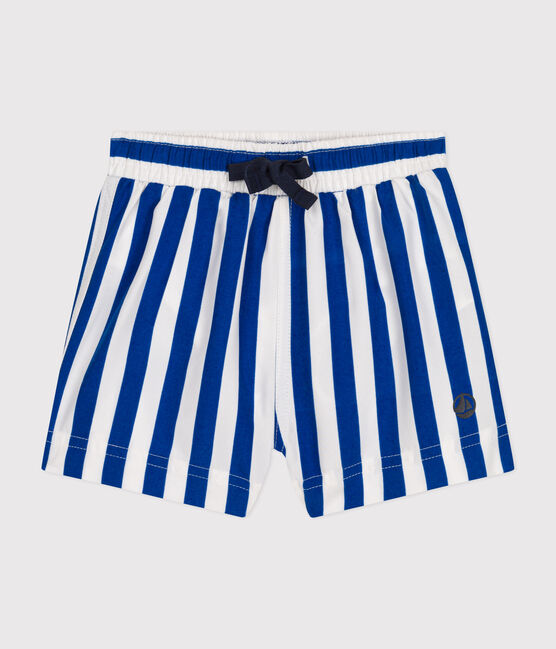 Short de bain bébé blanc MARSHMALLOW/bleu SURF