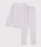 Pyjama imprimé fleuri petite fille en coton blanc MARSHMALLOW/blanc MULTICO