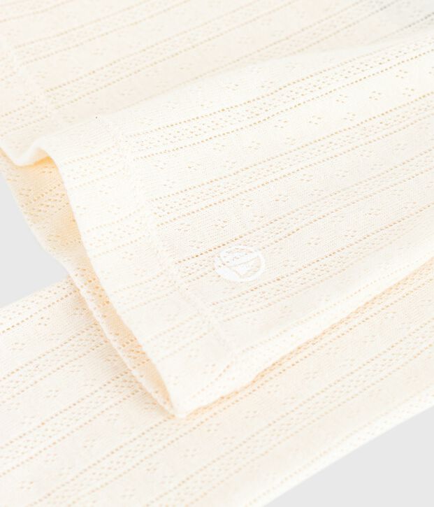 T-shirt met lange mouwen in opengewerkt katoen voor dames - L'Iconique MILK