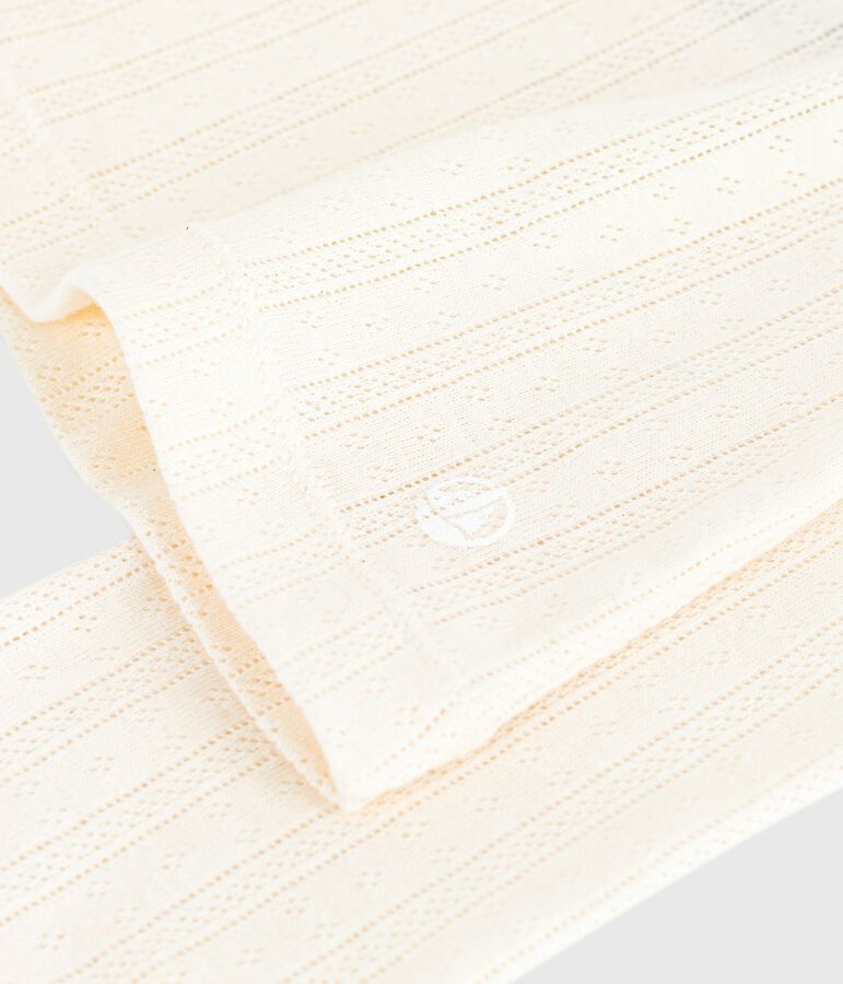 T-shirt met lange mouwen in opengewerkt katoen voor dames - L'Iconique ecru