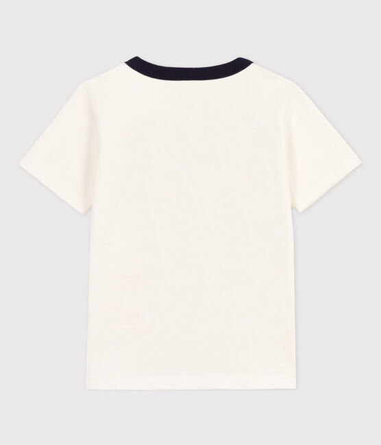 Tee-shirt manches courtes en coton enfant garçon blanc MARSHMALLOW