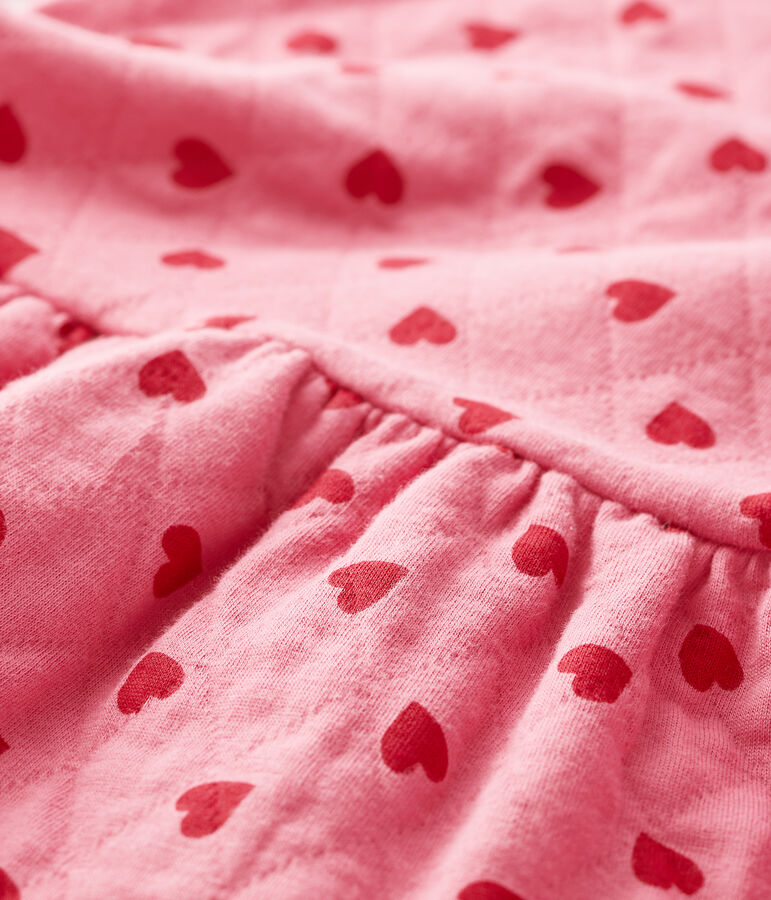 Robe manches longues b&eacute;b&eacute; fille rose/rouge