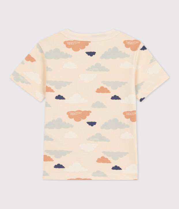 T-shirt met print en korte mouwen voor jongens ecru/multicouleur