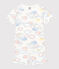 Pyjama short en coton imprimé arc-en-ciel enfant blanc MARSHMALLOW/blanc MULTICO