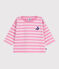 Katoenen babytruitje met matrozenstreepjes roze BOUDOIR/ MILK