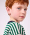 Katoenen T-shirt met lange mouwen en strepen voor kinderen groen/beige/groen