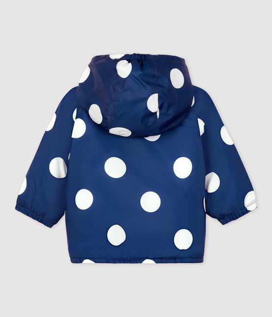 Coupe-vent chaud en polyester recyclé bébé bleu MEDIEVAL/blanc MARSHMALLOW