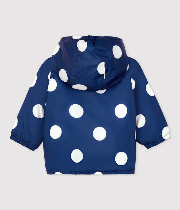 Warme windstopper van gerecycleerd polyester voor baby's blauw/wit