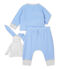 Ensemble 3 pièces bleu bébé en coton biologique bleu EDNA/blanc MARSHMALLOW