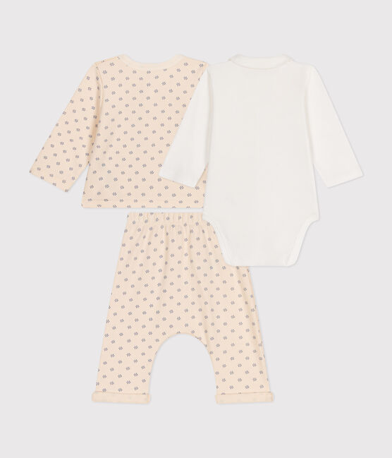 Driedelige set van lichte fleece voor baby's blauw AVALANCHE/ BEACH