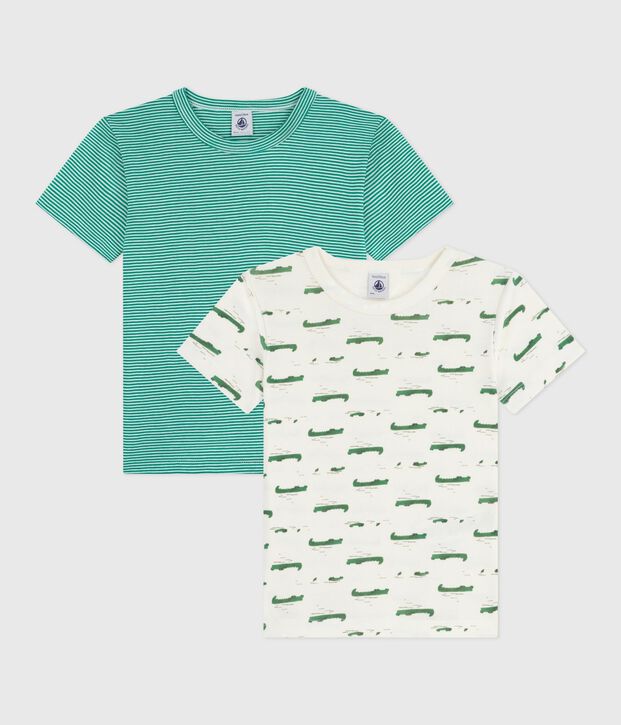 Lot de tee-shirts enfant en coton manches courtes imprim&eacute; multicouleur