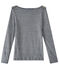T-shirt femme manches longues en lin rayé bleu SMOKING/blanc LAIT
