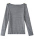 T-shirt femme manches longues en lin rayé