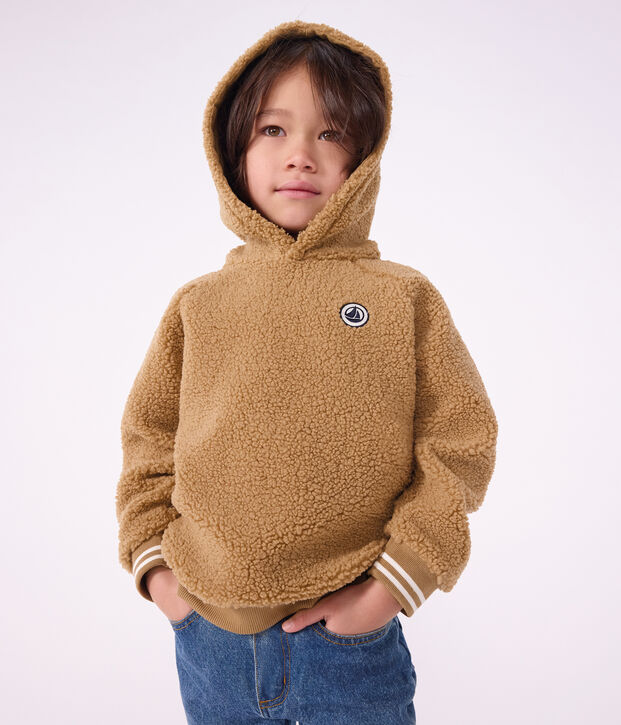 Sweatshirt van sherpa voor kinderen LATTE