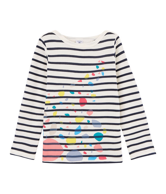 Marinière voor jongens en meisjes beige COQUILLE/blauw SMOKING