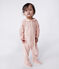 Fluwelen babypyjama met kraag roze SALINE