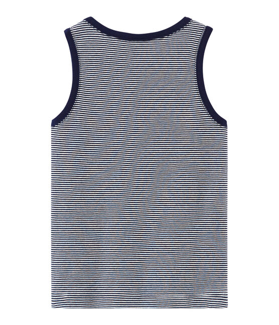 Tanktop voor jongens blauw SMOKING/wit MARSHMALLOW