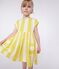 Katoenen kinderjurk met korte mouwen en strepen wit MARSHMALLOW/ ORGE