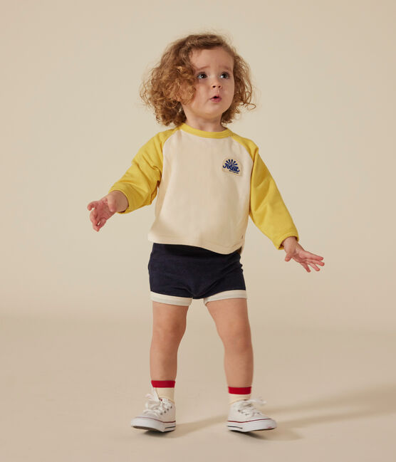Short in bouclé badstof voor baby's blauw SMOKING