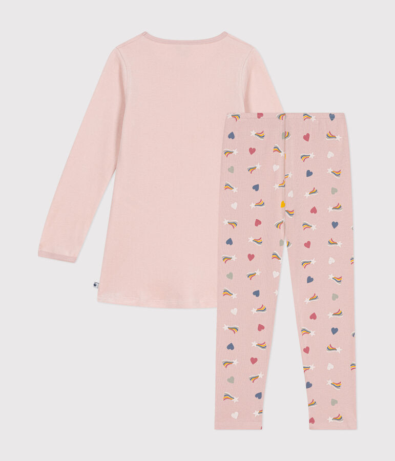 Fluwelen nachthemd voor kinderen. roze SALINE/wit MULTICO