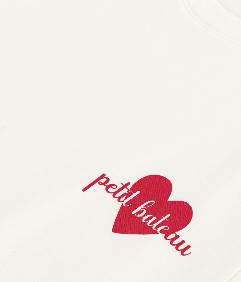 Tee-shirt femme le droit en coton manches courtes &eacute;cru