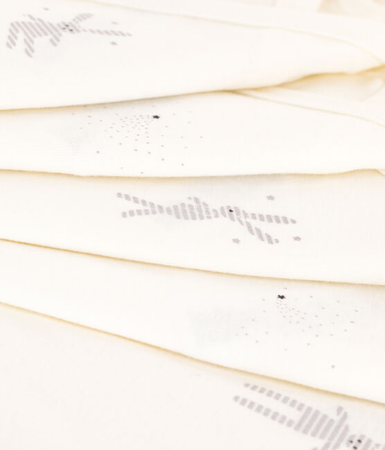 Lot de 5 bodies croisés blancs manches courtes bébé en coton biologique variante 1