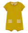Combicourt bébé fille en coton et lin vert BAMBOO