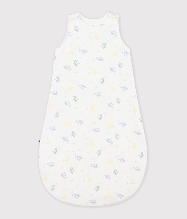Katoenen babytrappelzakje met drakenprint TOG 3 wit/multicouleur