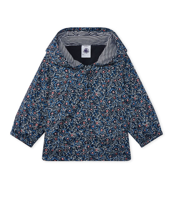 blouson à capuche bébé fille imprimé bleu SMOKING/blanc MULTICO