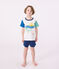 Pyjama short enfant en coton blanc MARSHMALLOW/blanc MULTICO