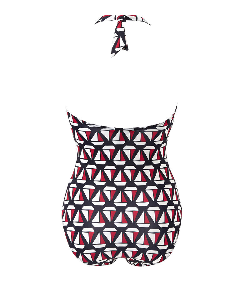 Maillot de bain 1 pi&egrave;ce femme imprim&eacute; bleu/multicouleur