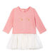 Robe manches longues bi-matière bébé fille