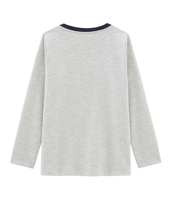 Tee-shirt manches longues garçon gris BELUGA CHINE