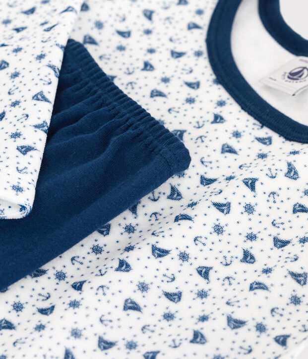 Kinderpyjama van velours blauw/multicouleur