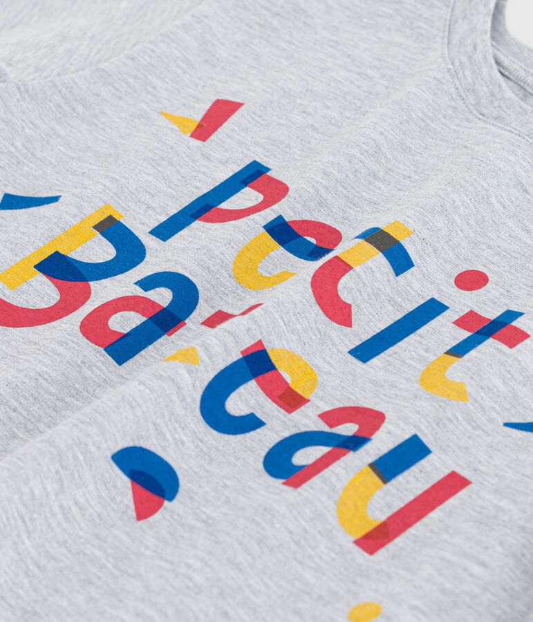 Tee-shirt enfant &agrave; manches courtes imprim&eacute; gris