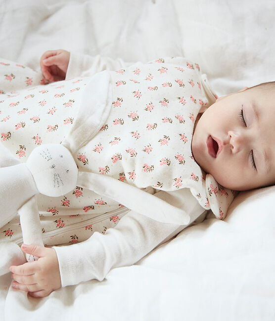 Fluwelen trappelzak baby's wit MARSHMALLOW/wit MULTICO