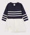 Robe en laine et coton bébé. bleu SMOKING/blanc MARSHMALLOW