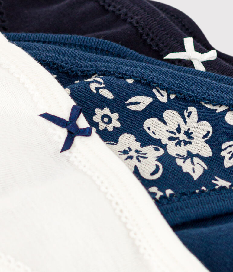 Set van 3 meisjesslips met bloemetje in katoen variante 1