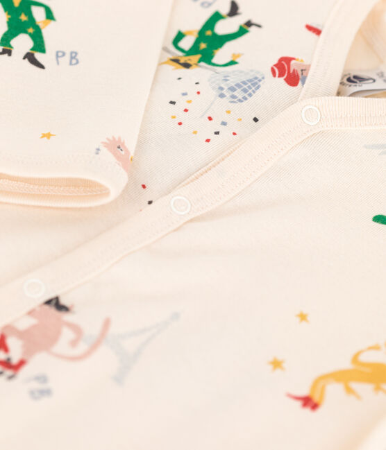 Dors-bien sans pieds bébé en coton blanc AVALANCHE/ MULTICO