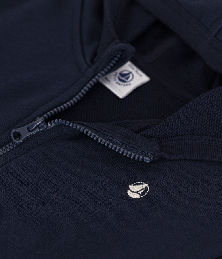 Sweatshirt met kap in molton voor baby. blauw