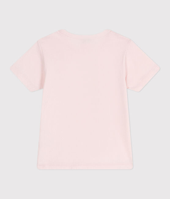 Teeshirt enfant en coton manches courtes imprimé rose FLEUR