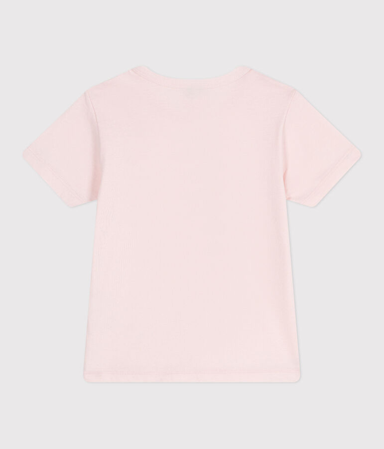 Teeshirt enfant en coton manches courtes imprim&eacute; rose