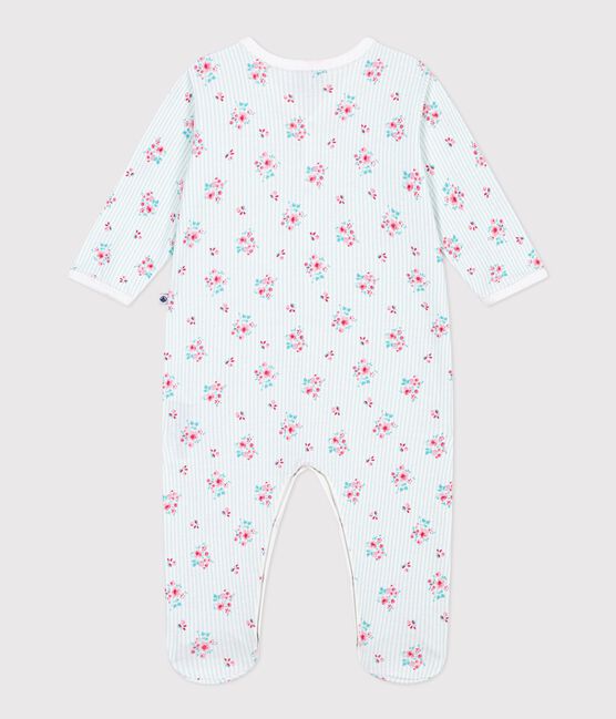 Katoenen babypyjama met bloemenprint wit MARSHMALLOW/wit MULTICO